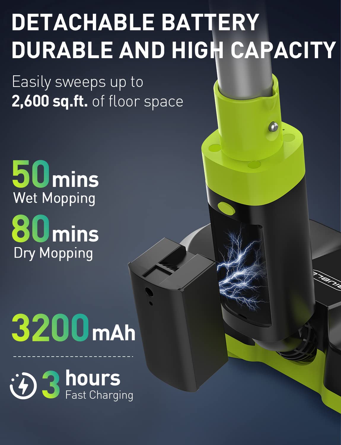 BIUBLE Cordless Electric Mop, Dual Spin Mops for Floor Cleaning, LED Headlight / Stand-Free / Water Sprayer, Rechargeable Scrubber Cleaner Mops with 300ML Water Tank for Multi Floors, Self-Propelled