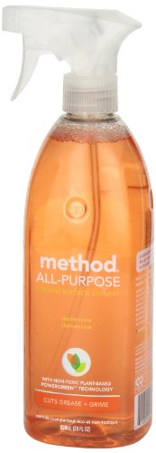 Method All-Purpose Cleaner Spray, Clementine, Plant-Based and Biodegradable Formula Perfect for Most Counters, Tiles, Stone, and More, 28 oz Spray Bottles, (Pack of 2)