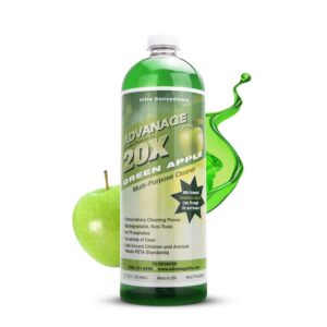 all purpose cleaner concentrate - advanage 20x the wonder cleaner green apple for all surfaces around the home, oil and grease | multipurpose cleaner for all household cleaning needs | 32oz