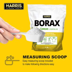 Harris Borax Powder Laundry Booster and Multipurpose Cleaner, 1.5lb (Lemon)