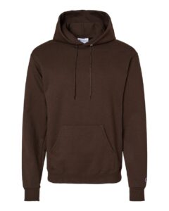 champion mens powerblend hooded sweatshirt, xl, chocolate brown