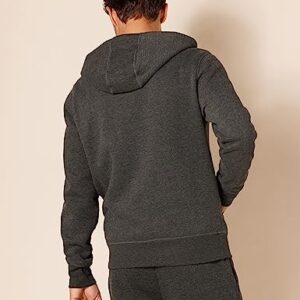 Amazon Essentials Men's Full-Zip Fleece Hoodie (Available in Big & Tall), Charcoal Heather, Large