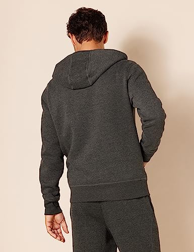 Amazon Essentials Men's Full-Zip Fleece Hoodie (Available in Big & Tall), Charcoal Heather, Large