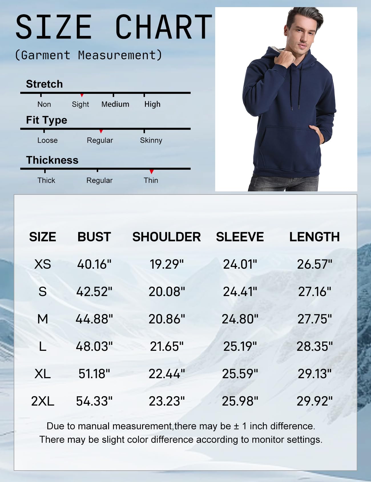 PEHMEA Men's Winter Warm Fleece Hoodie Pullover Long Sleeve Sherpa Lined Hooded Sweatshirt with Pocket(Grey-L)