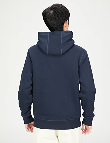 Amazon Essentials Men's Sherpa-Lined Pullover Hoodie, Navy, Large