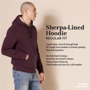 Amazon Essentials Men's Sherpa-Lined Pullover Hoodie, Navy, Large