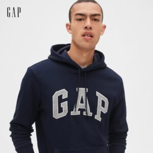 GAP mens Logo Fleece Hoodie Sweatshirt, Moonless Night, XX-Large US