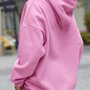 Trendy Queen Womens Hoodies Preppy Clothes Oversized Sweatshirts Teen Girls Casual Pullover Cute Fall Winter Outfits 2024 Pink