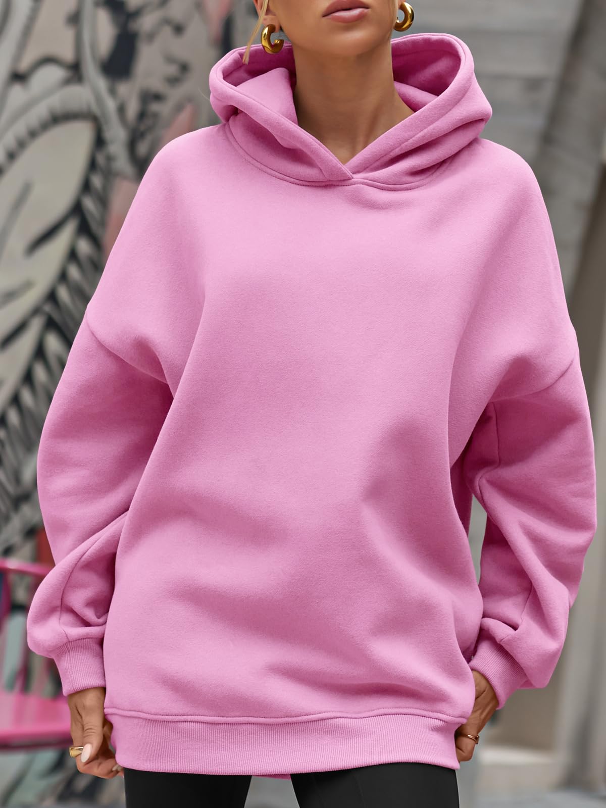 Trendy Queen Womens Hoodies Preppy Clothes Oversized Sweatshirts Teen Girls Casual Pullover Cute Fall Winter Outfits 2024 Pink