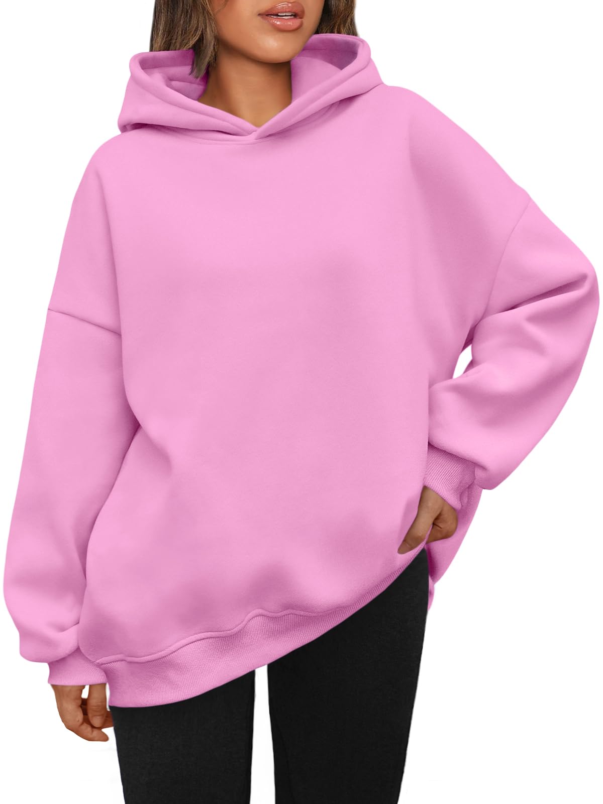 AUTOMET Womens Oversized Hoodies Fleece Sweatshirts Hooded Pullover 2024 Fashion Fall Clothes Trendy Outfits Winter Sweater Pink