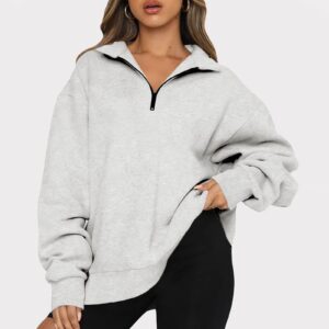 DOLKFU Womens Oversized Dupes Scuba Hoodie Pullover Sweater Long Sleeve Sweatshirt Trendy 2022 Winter Y2K Ouffits Clothes Gray #18