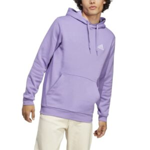 adidas men's essentials fleece hoodie, violet fusion, large