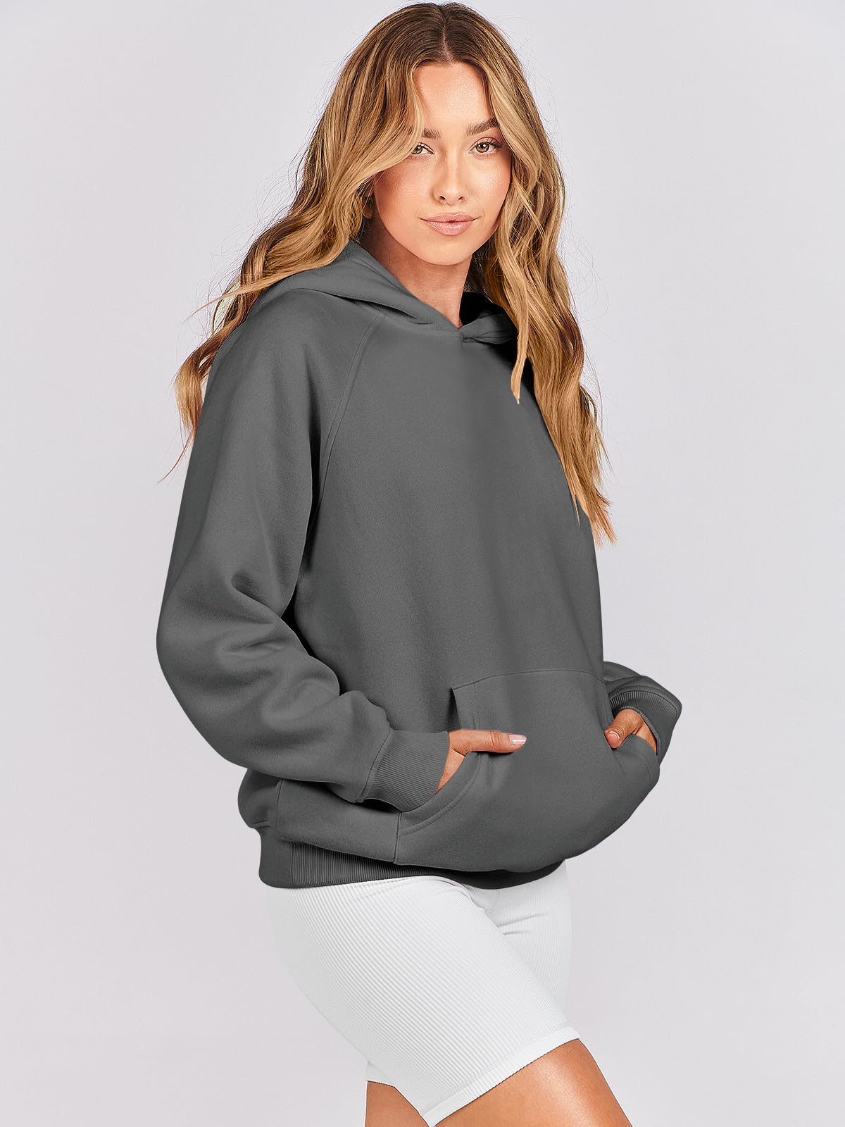 ANRABESS Women Oversized Hoodies Sweatshirt Long Sleeve Fleece Pullover Top 2024 Fall Trendy Outfits Teen Girl Preppy Clothes Grey Small