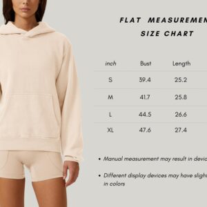 QINSEN Pullover Hoodie with Kanga Pocket for Women Long SLeeve Fleece Cozy Sweatershirts Beige S