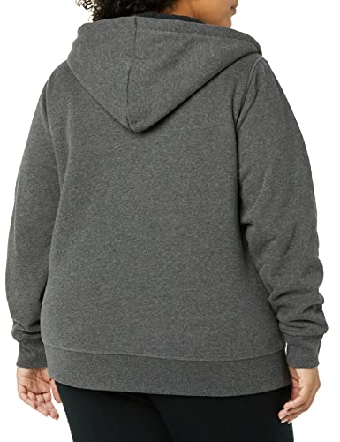 Amazon Essentials Women's Sherpa-Lined Fleece Full-Zip Hooded Jacket (Available in Plus Size), Charcoal Heather, Large