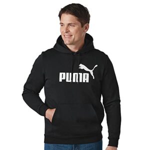 puma mens essentials big logo fleece hoodie hooded sweatshirt, cotton black, xx-large us