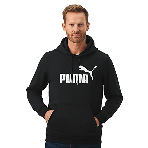 PUMA mens Essentials Big Logo Fleece Hoodie Hooded Sweatshirt, Cotton Black, XX-Large US