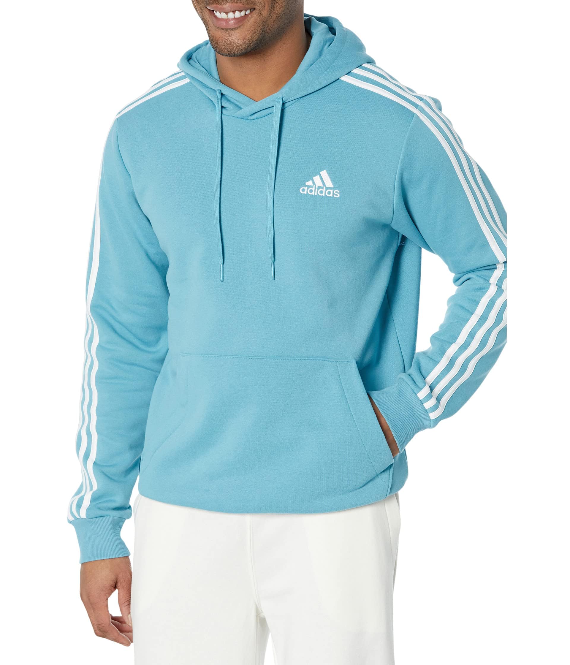 adidas Men's Essentials Fleece 3-stripes Hoodie, Preloved Blue, 3X-Large