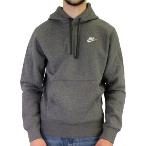 Nike Pull Over Hoodie, Charcoal Heather/Anthracite/White, Large