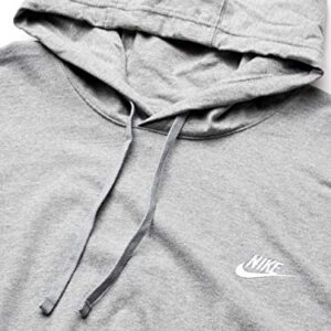 Nike Men's Sportswear Club Jersey Pullover Hoodie, Fleece Hoodies for Men, Dark Grey Heather/White, XL