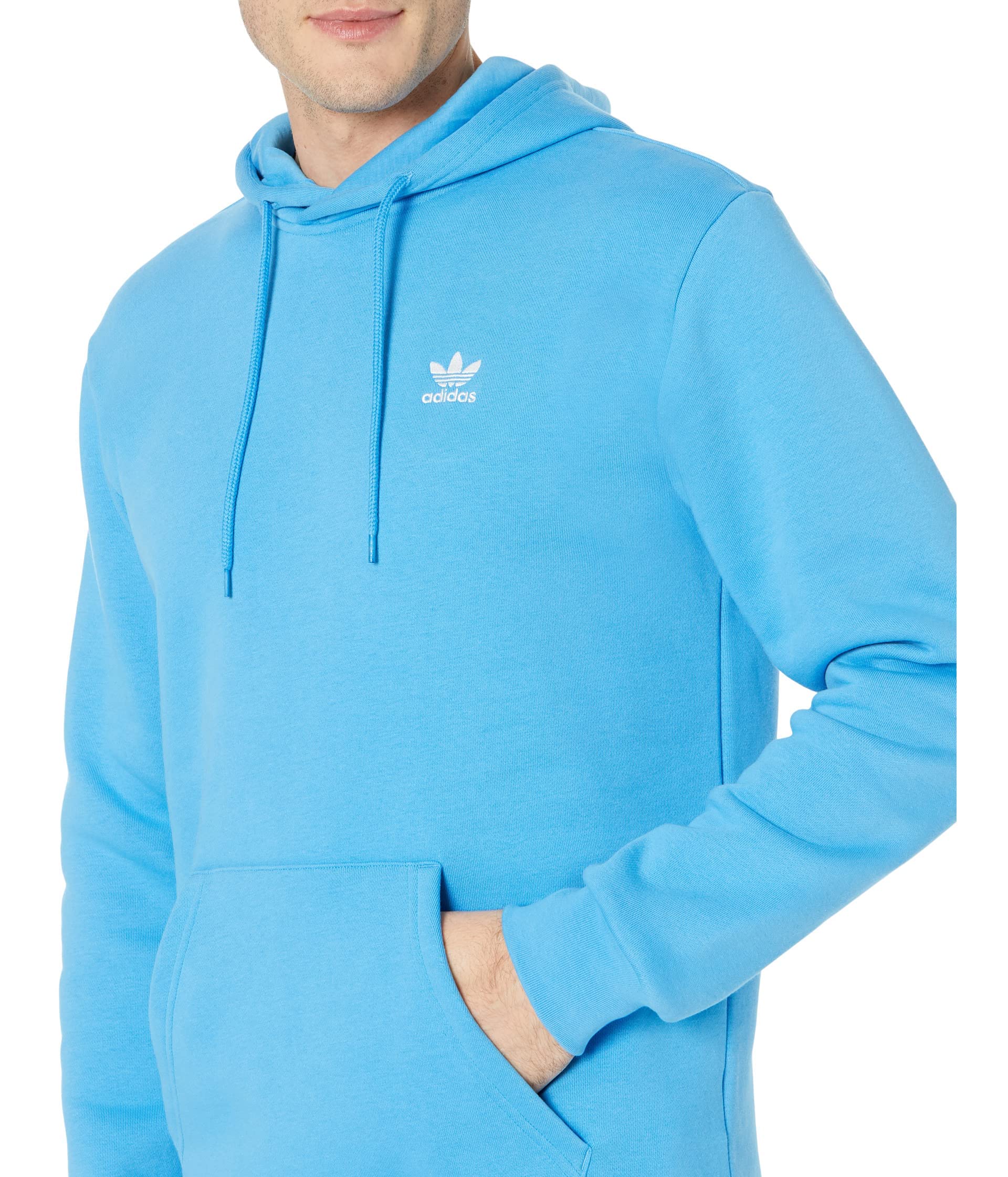 adidas Originals Men's Adicolor Essentials Trefoil Hoodie, Pulse Blue, Large