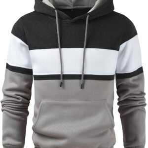 Lulucleaf Mens Hoodies Pullover Long Sleeve Casual Hoodie for Men Hooded Sweatershirt DimGrey Medium