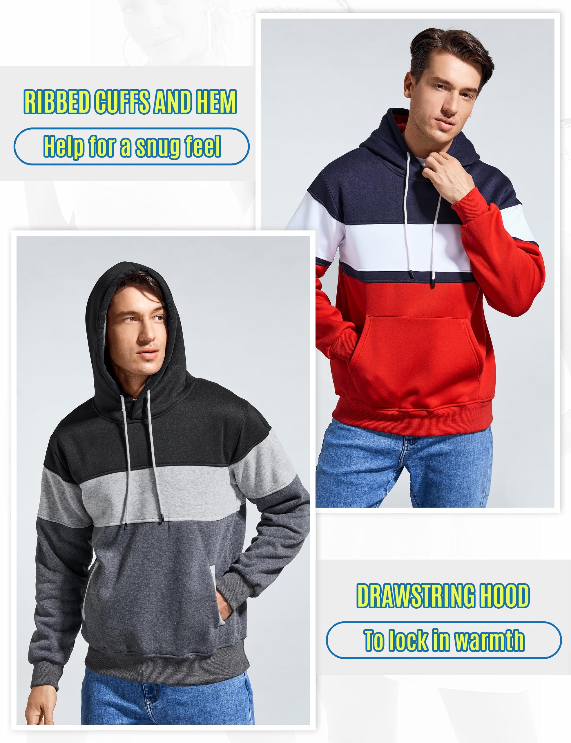 Lulucleaf Mens Hoodies Pullover Long Sleeve Casual Hoodie for Men Hooded Sweatershirt DimGrey Medium