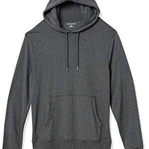 Amazon Essentials Men's Lightweight Jersey Pullover Hoodie, Charcoal Heather, Large