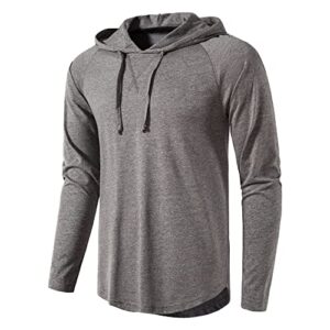 muse fath mens lightweight long sleeve active baseball hoodie tee shirts-dark grey-s