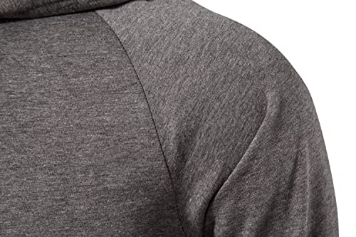 MUSE FATH Mens Lightweight Long Sleeve Active Baseball Hoodie Tee Shirts-Dark Grey-S