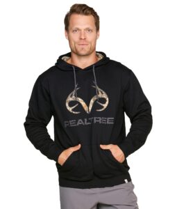 colosseum realtree men's edge grizzly fleece pullover hoodie (black, medium)