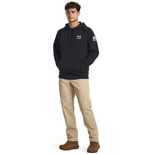 Under Armour mens Freedom Flag Fleece Hoodie, (002) Black / / None, Medium