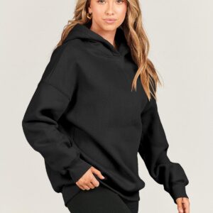 ANRABESS Womens Oversized Hoodies Fleece Pullover Sweatshirts Fall Casual Comfy Lightweight Hooded Clothes for Teen Girls Black A1023heise-S