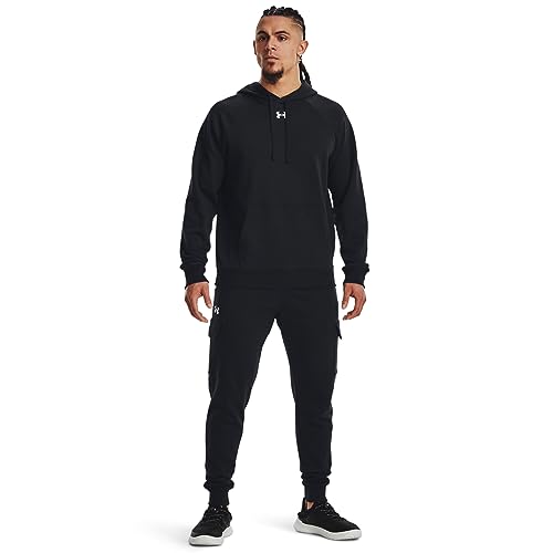 Under Armour Men's Rival Fleece Hoodie, (001) Black / / White, X-Large