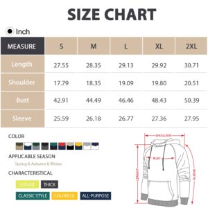 Niceif Mens Hoodies Pullover Long Sleeve Casual Hoodie for Men Hooded Fleece Sweatershirt, Beige Black S