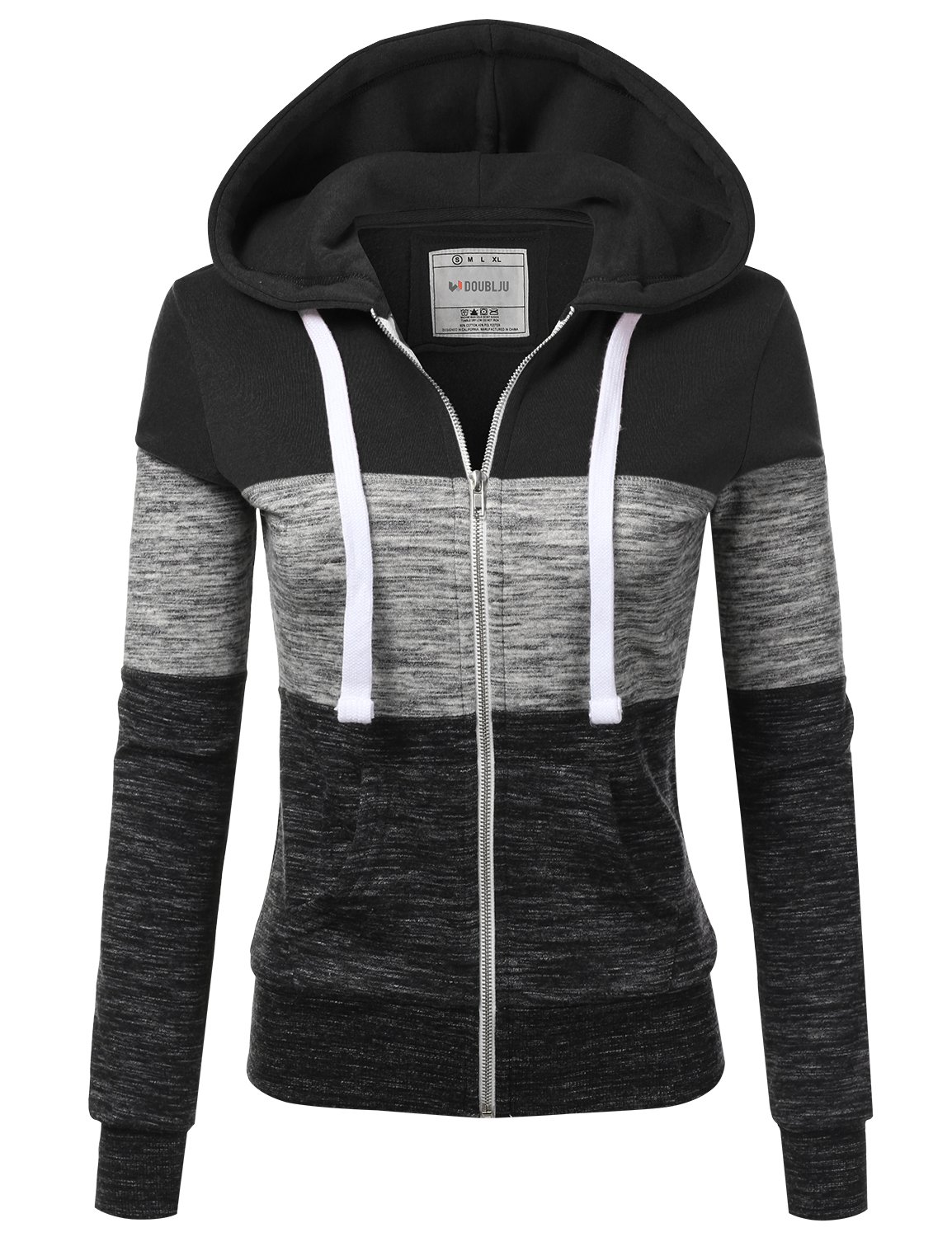 DOUBLJU Lightweight Thin Zip-Up Casual Hoodie Jackets for Womens with Plus Size