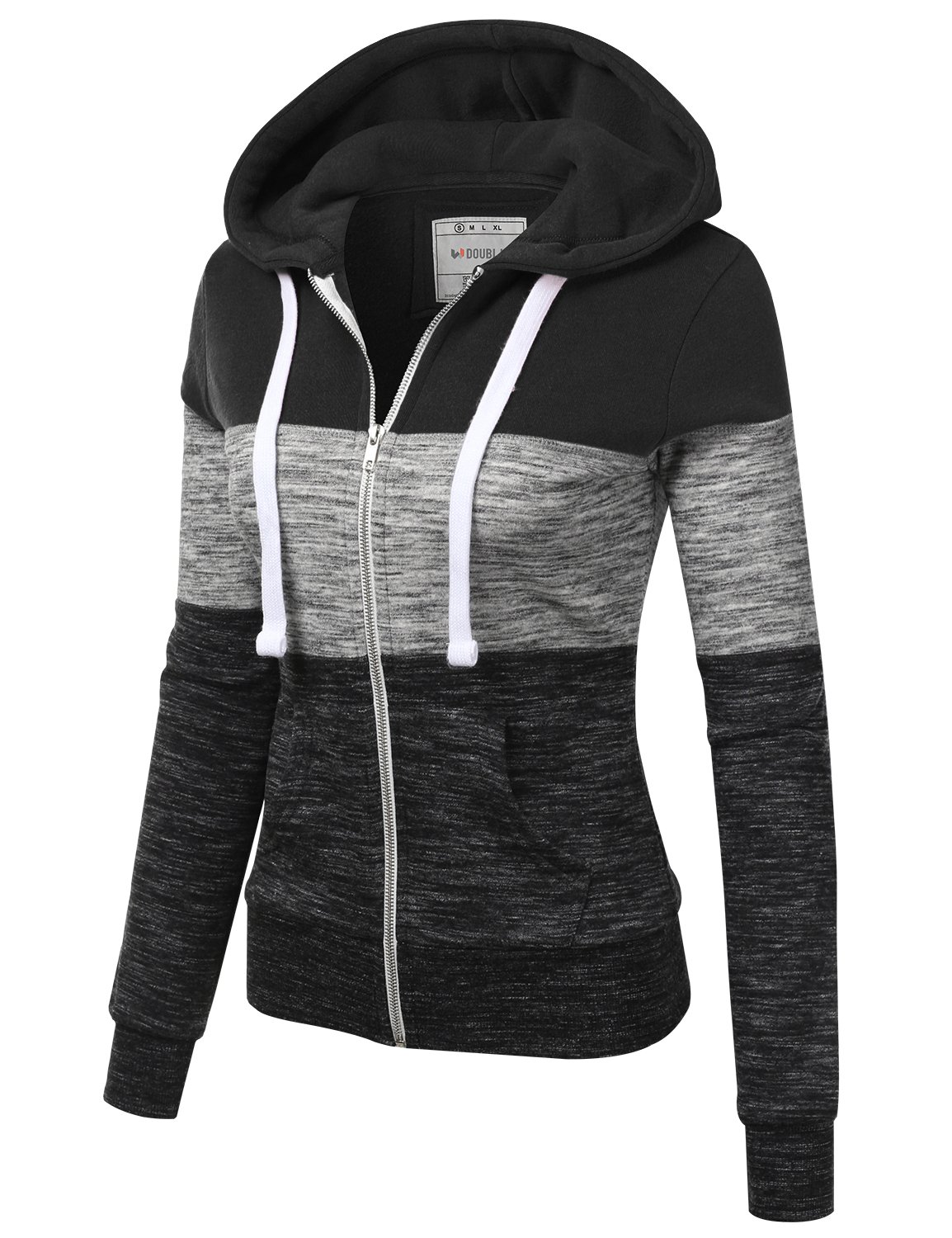 DOUBLJU Lightweight Thin Zip-Up Casual Hoodie Jackets for Womens with Plus Size