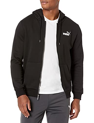 PUMA Men's Essentials Full Zip Fleece Hoodie, Cotton Black, XXL