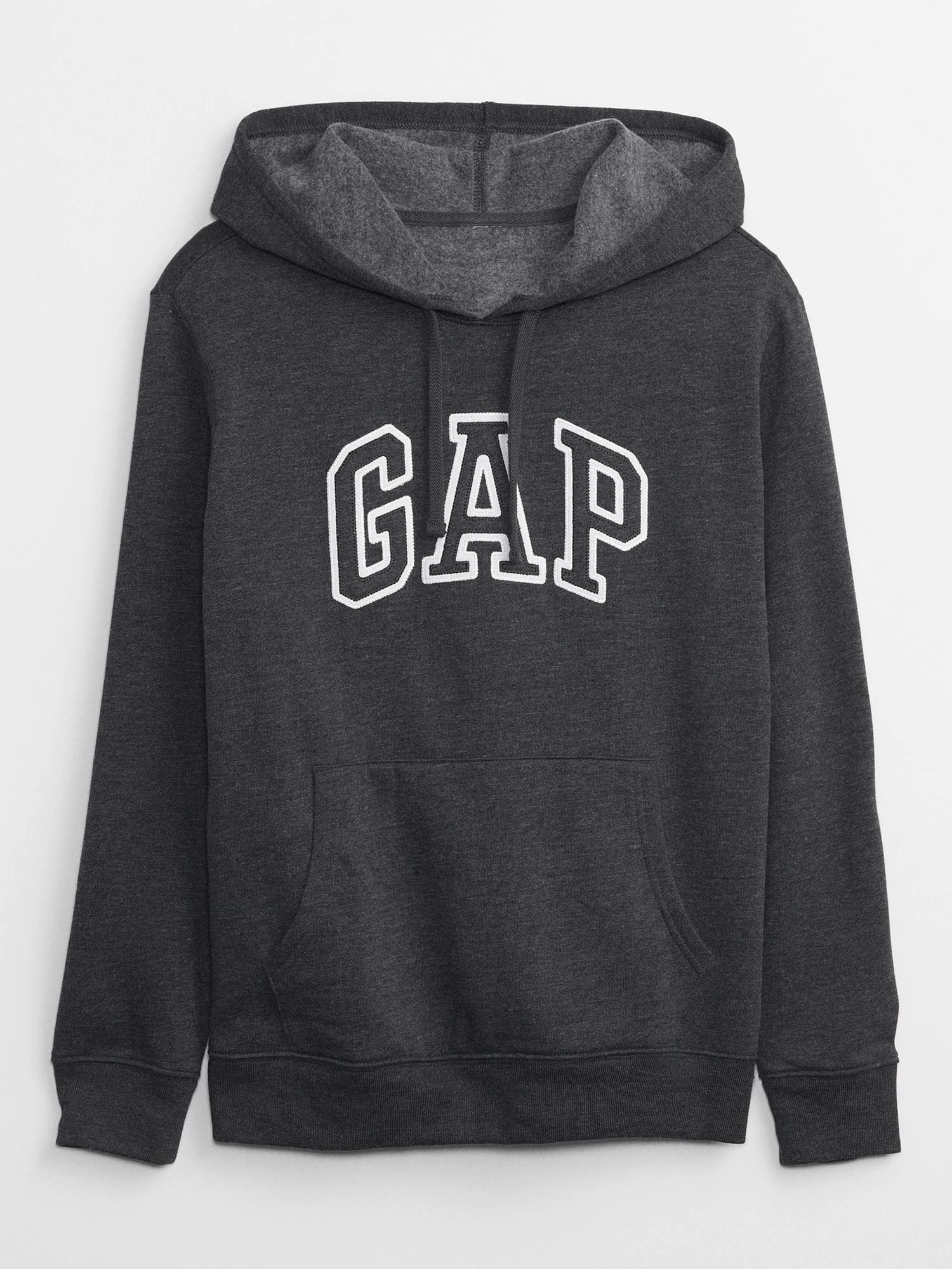 GAP womens Logo Hoodie Sweatshirt, Charcoal Heather, X-Large US