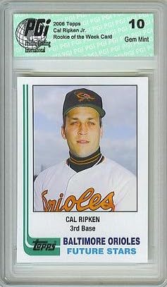 Cal Ripken Orioles Topps Rookie of the Week Card PGI 10