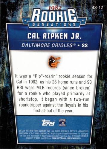 2015 Topps Update Rookie Sensations #RS-17 Cal Ripken Jr. Baseball Card