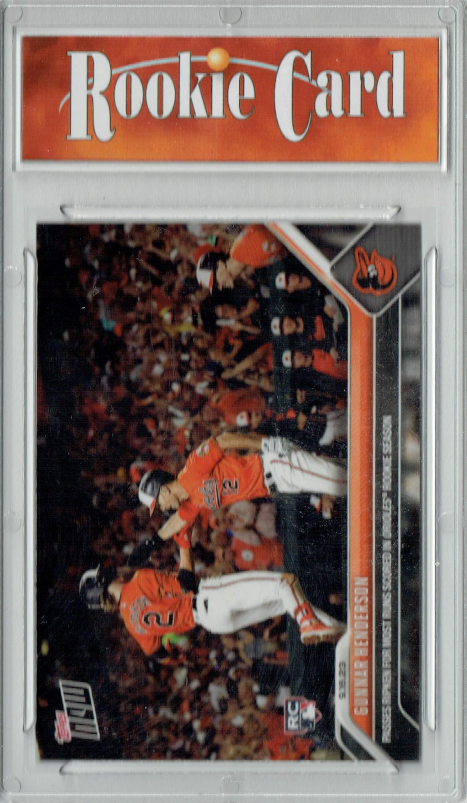 Certified Mint+ Gunnar Henderson 2023 Topps Now #875 Passes Cal Ripken Rookie Card