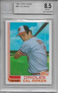 1982 topps traded complete set 132 cards with cal ripken jr rookie graded 8.5