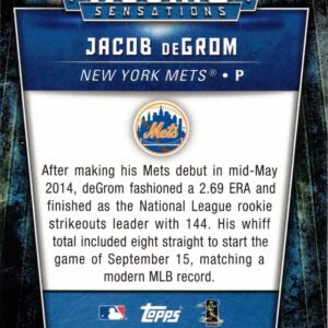 2015 Topps Update Rookie Sensations #RS-9 Jacob deGrom Baseball Card