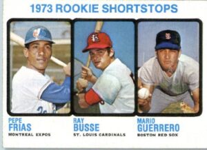 1973 topps #607 busse/frias/guerrero baseball rookies baseball card case