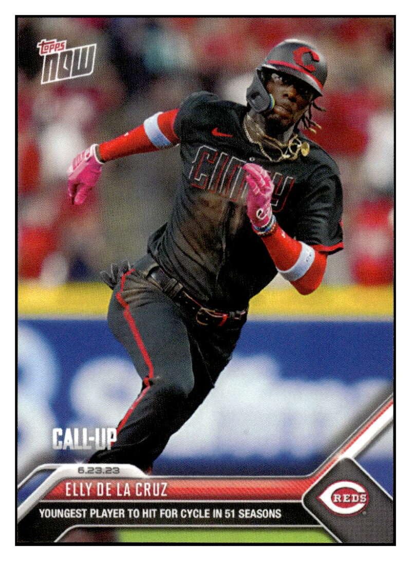 ELLY DE LA CRUZ RC 2023 Topps NOW ROOKIE #485 Reds NM+-MT+ MLB Baseball PR:28242