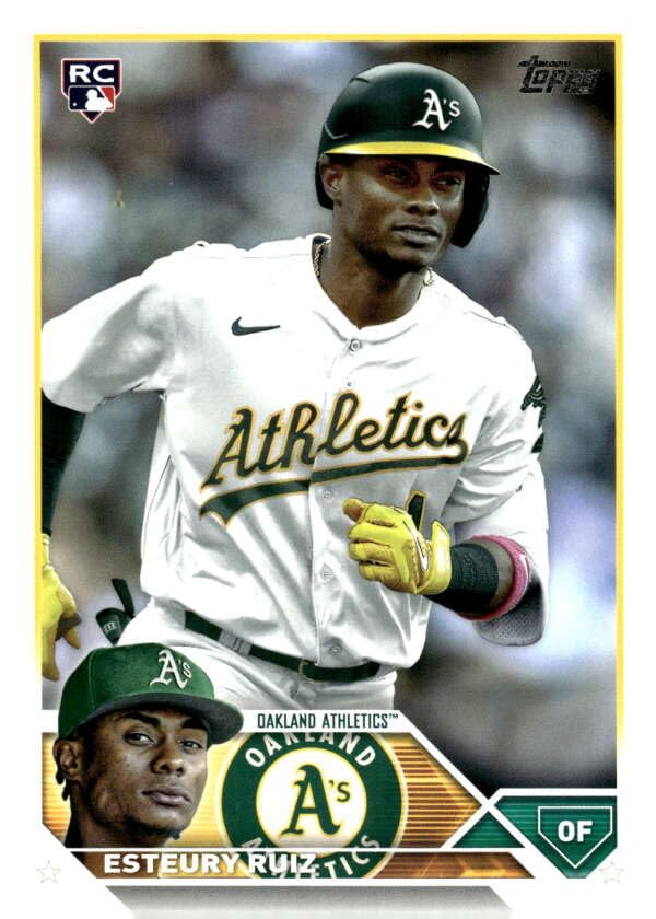 2023 TOPPS #650 ESTEURY RUIZ RC OAKLAND ATHLETICS BASEBALL OFFICIAL TRADING CARD OF MLB