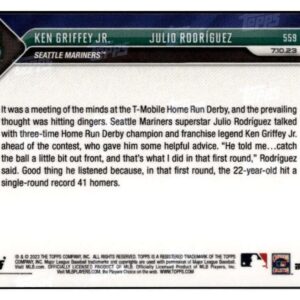 JULIO RODRIGUEZ/GRIFFEY JR 2023 Topps NOW ROOKIE #559 Mariners NM+-MT+ MLB Baseball PR:2983