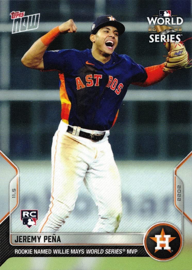 2022 Topps Now Baseball #1161 Jeremy Pena Rookie Card Astros - Wins World Series MVP Award