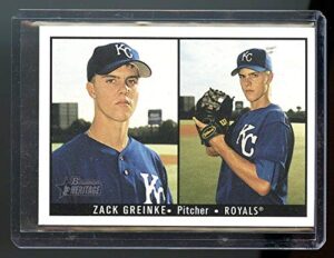 2003 bowman heritage #164 zack greinke kansas city royals rookie card - mint condition ships in new holder